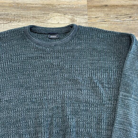 Vintage Medallion Blue Soft Knitted Mens XL Indie Pullover Cabin Sweater - Picture 1 of 7